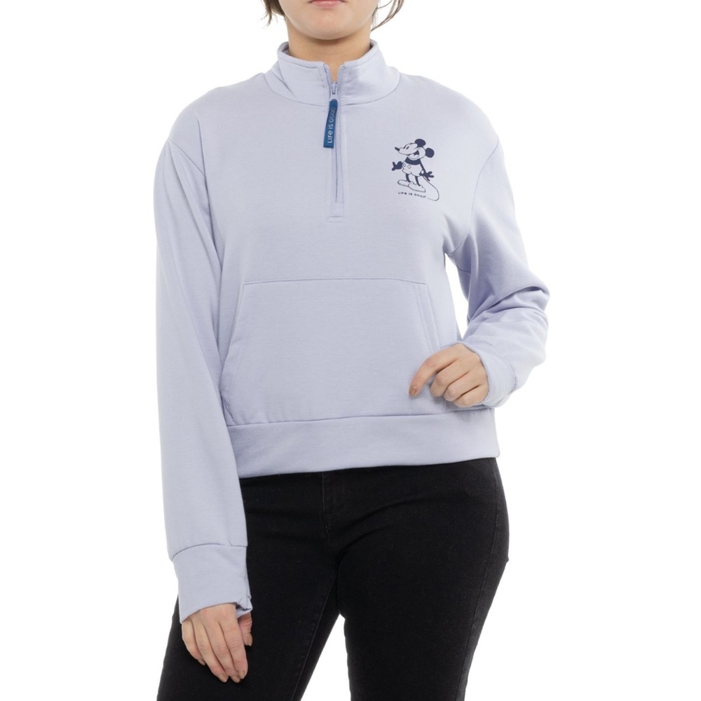 Life Is Good Disney Women's Quarter-Zip Pullover Sz L